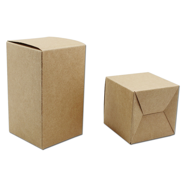 Size 6*6*12cm Brown Kraft Cardboard Folding Paper Package Box For Candy Bakery Business Card Party Wedding Gift Packing Pack Box
