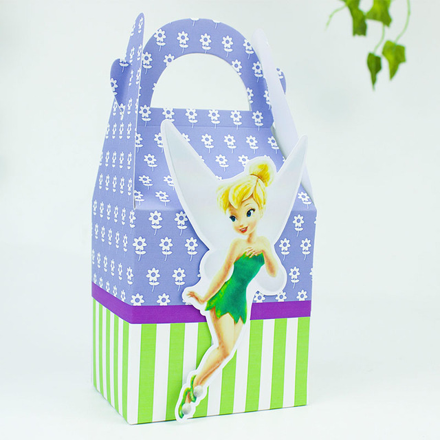 Tinkerbell Fairies Favor Box Candy Box Gift Box Cupcake Box Boy Kids Birthday Party Supplies Decoration Event Party Supplies