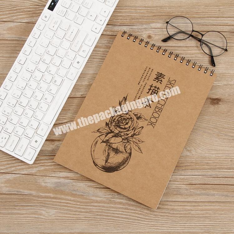 A3 A4 A5 Large Cardboard Eco Friendly Sketch Book Spiral Coil Notebook Painting Drawing Student Plain Blank Sketchbook
