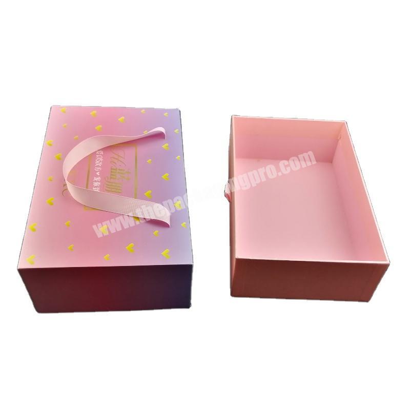 Accept Custom Order Cardboard Sliding Drawer Shoe Box With Pull-out Drawer With Color Ribbon