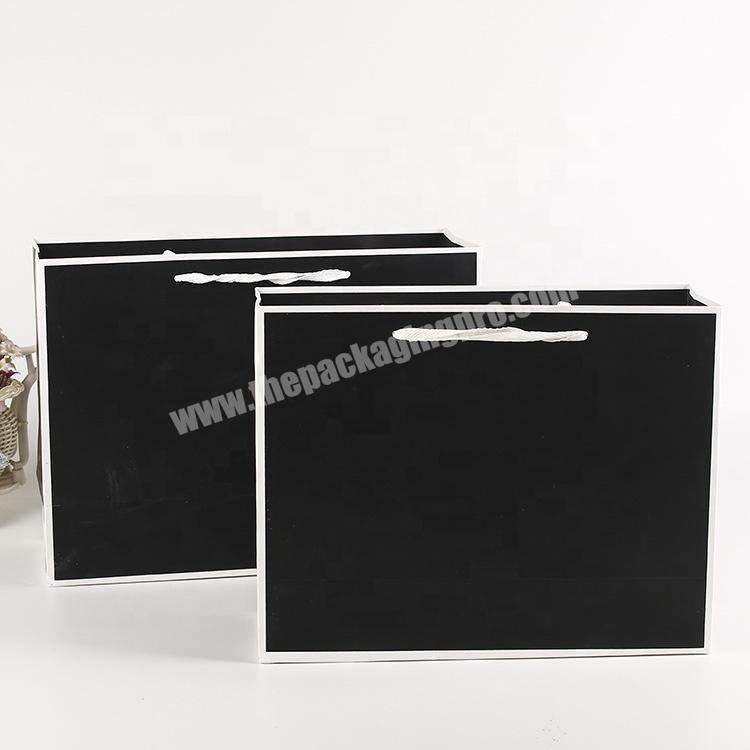 Accept customized MOQ  black matte  paper shopping bag for gift packaging