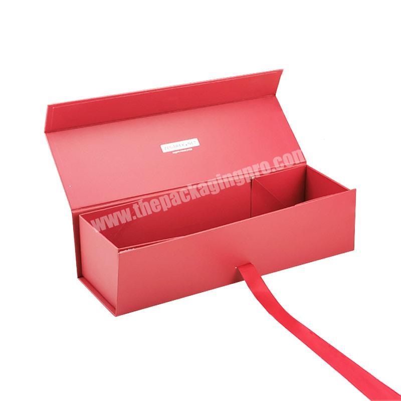 Accept small quantities customized retail folding red paper gift boxes