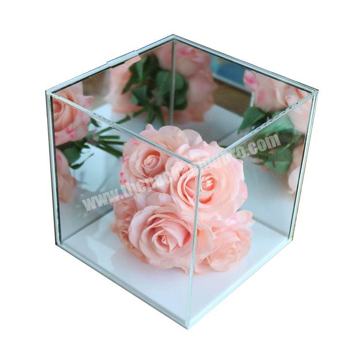 Acrylic mirror transparent cover flower box valentine's day flower box