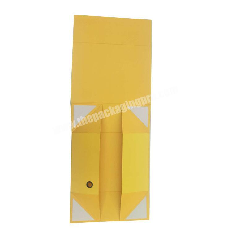 Advertising gift packaging box lipgloss yellow color folding magnetic save freight big cardboard packing boxes on sale