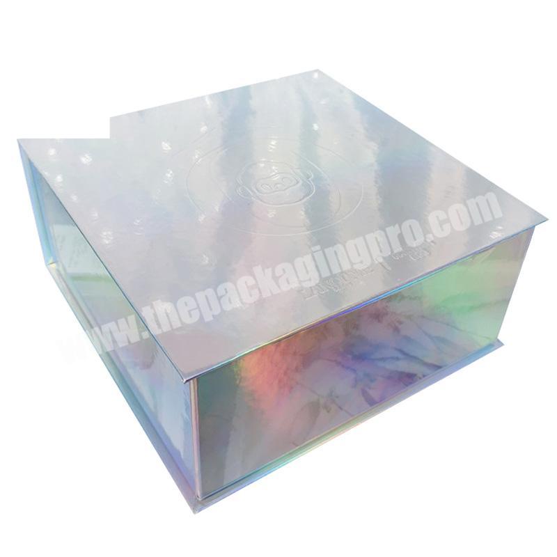 All customized Recycled Paper cardboard Custom Marble Luxury holographic gift box