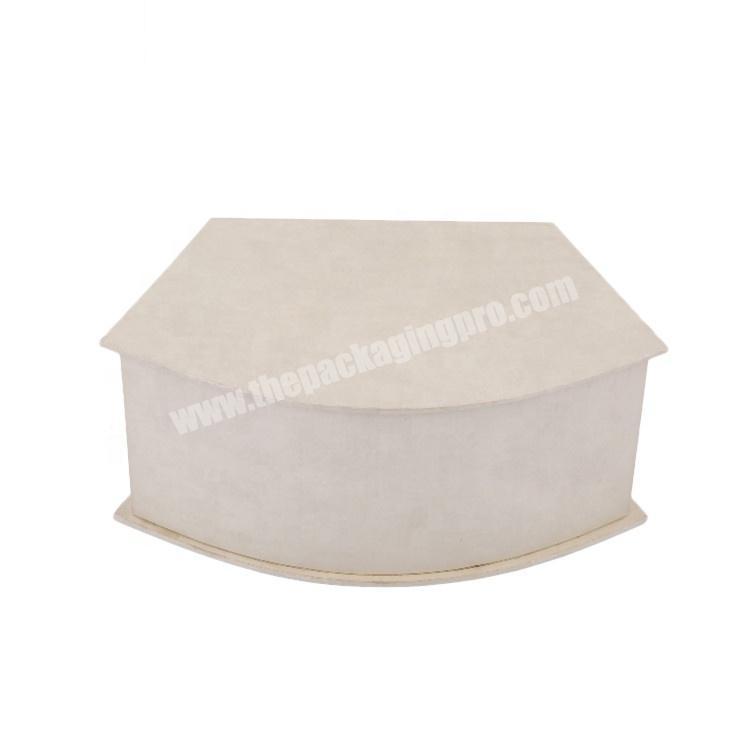 Antique Luxury White Cardboard Packaging Clamshell Bracelet Gift Jewelry Box Display With Mirror