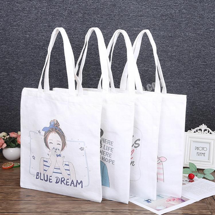 Art blank printed cotton canvas student advertising shopping tote bag