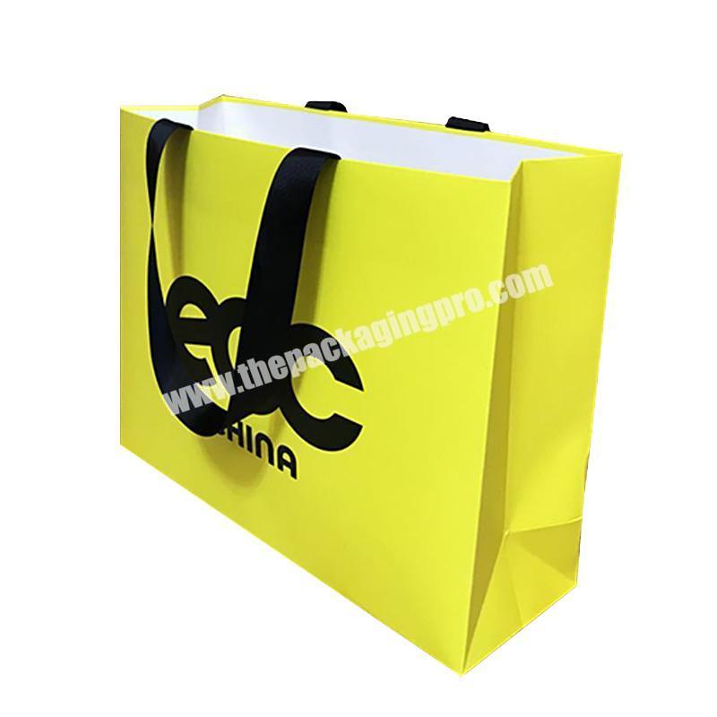 Art Paper Durable Large Recycled Luxury Bags Custom Supermarket Cheap Shoes Shopping Bag With Ribbon