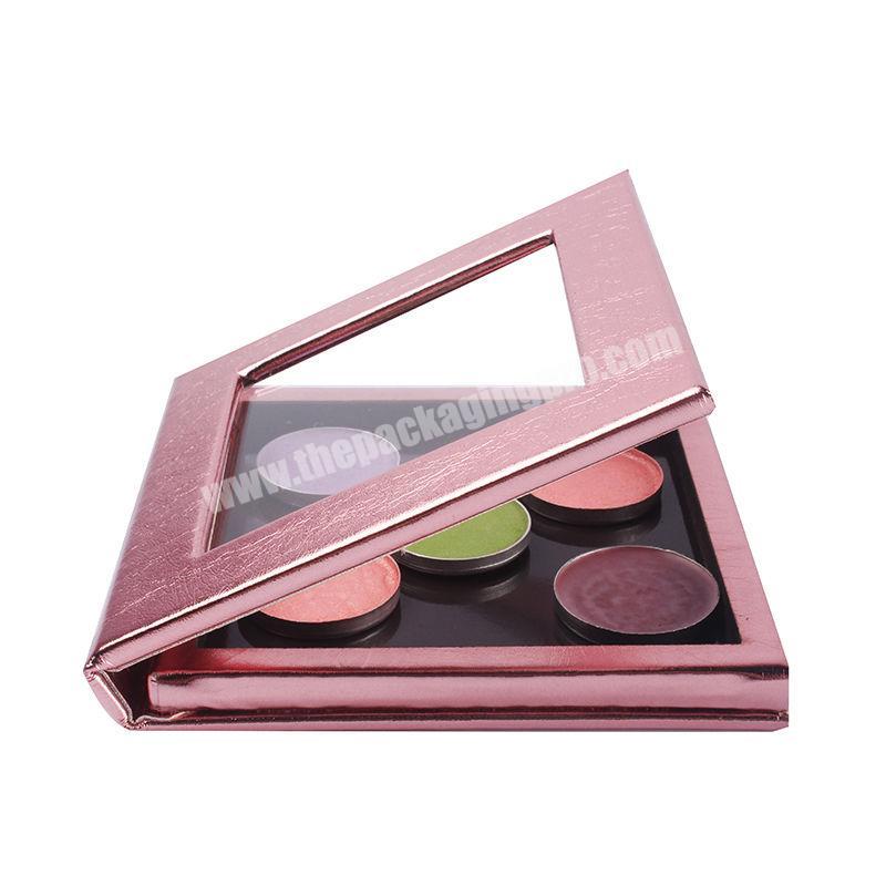 artificial leather magnetic empty eyeshadow palette cardboard packaging box