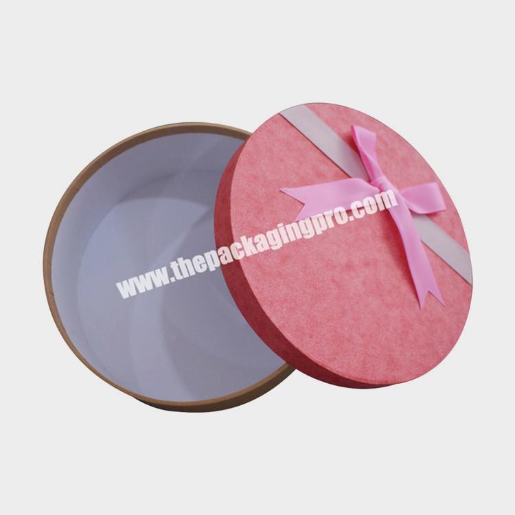 Attractive wedding commencement used round empty wholesales large gift box boxes for gift pack with ribbon
