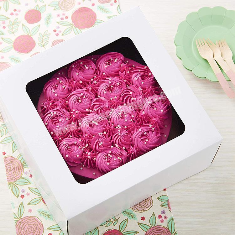 Baking Packaging Cake Box With Window,Wholesale Custom Design Wedding Corrugated Cardboard Cake Packaging Box