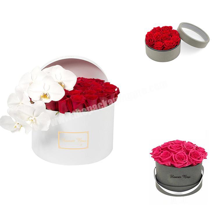 Beatiful flower round box luxury white round box for flowers