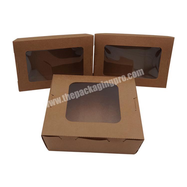 Beautiful Design Custom Kraft Paper Foldable Sushi Take Away Paper Boxes With Clear Window