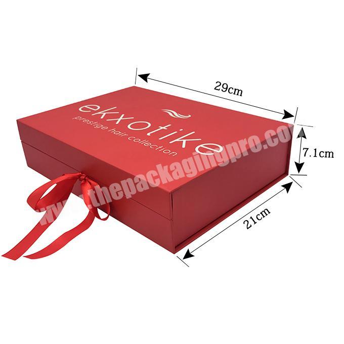 beautiful design wedding favor box invitation box with silk ribbon