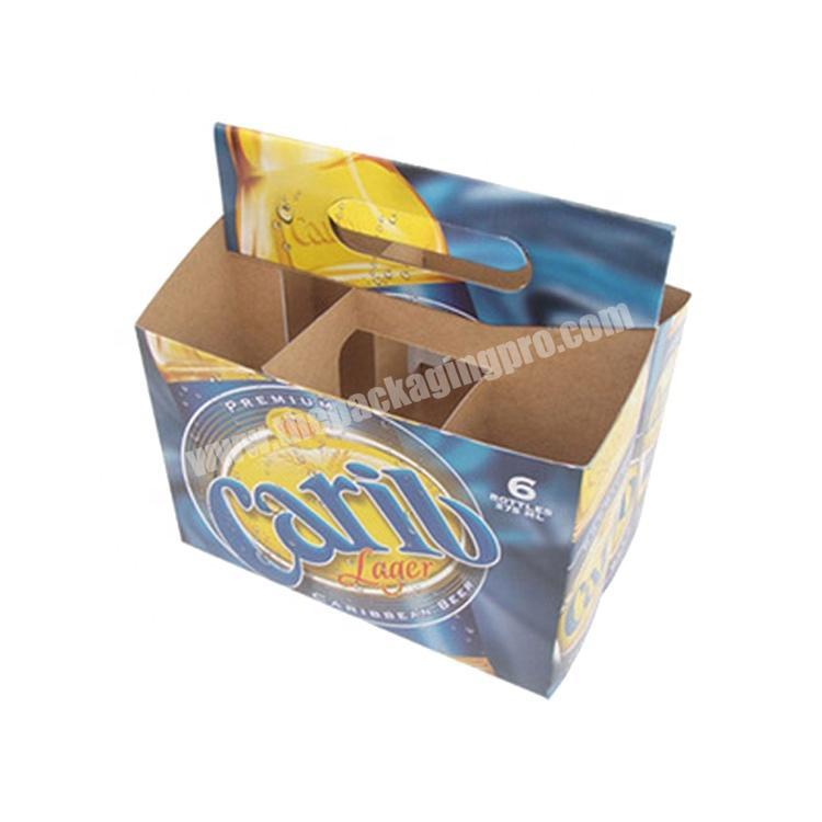 Beer Gift Box Custom Print Cardboard 6 Pack Bottle Beer Holder Carriers
