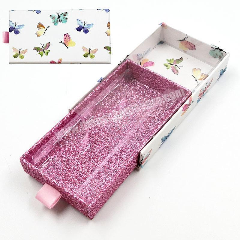 Beheart-Butterfly Factory Wholesale Paper Holographic Eyelash Packaging Drawer Box Clear Packaging Box