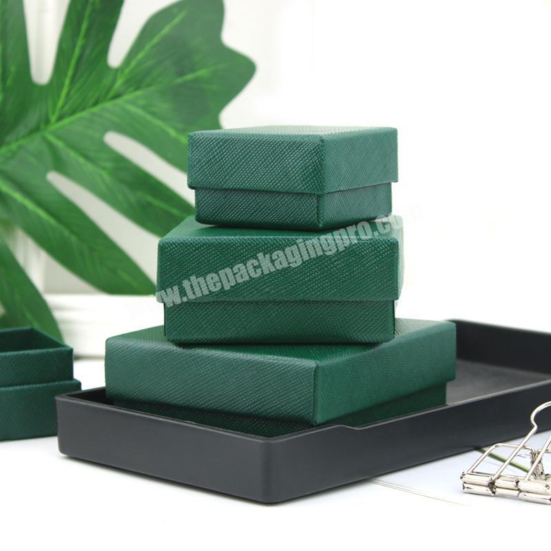 Beheart Custom Logo Designer Green Paper Leatherette Luxury Gift Jewelry Shipping Box Packaging For Earrings