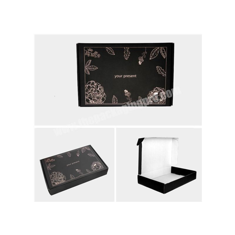 Beheart Custom Printing Recycled Wholesale Carton Black Corrugated Mailer Packing Boxes Packaging Box With Divider
