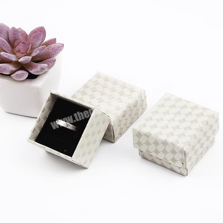 Beheart Customize Mini White Craft Gift Box Girls Square Agate Ring Pendant Necklace Jewelry Paper Packaging Lid And Bottom Box