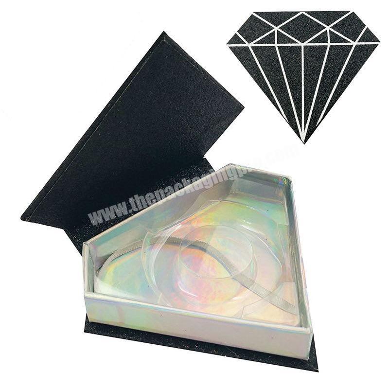 Beheart Diamond-Shape Large Black Shape 5D 25Mm False Eyelash Boxes Eyelashes Packaging Box