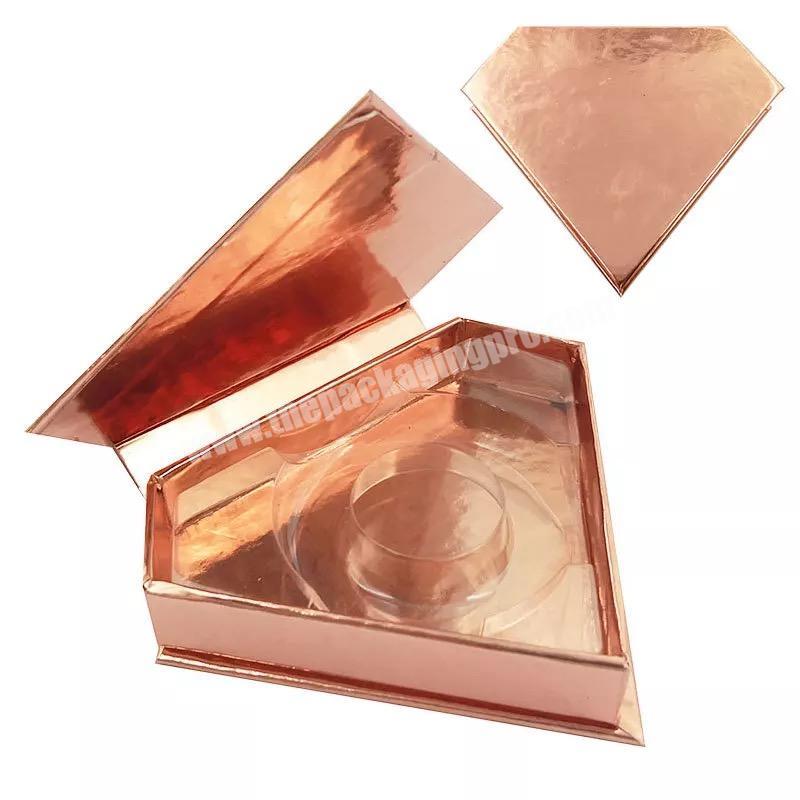 Beheart Diamond-Shape Wholesale Custom Mink Eyelash Box Vendors Packaging Box With Logo