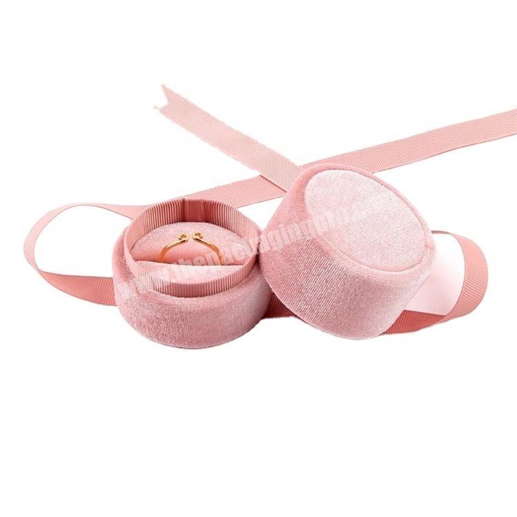 BeHeart Less Price Beauty Beheart-Butterfly Ribbon Ropes Case Pink Cylinder Corduroy Jewelry Boxes Small Ring Sweet Girls Gift Box
