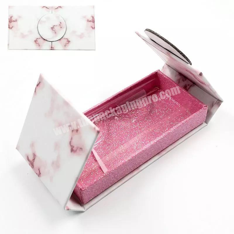 Beheart Wholesale Create Own Vendor Customized Custom Marble Rectangle Extension Eyelash Box Packaging Boxes Empty