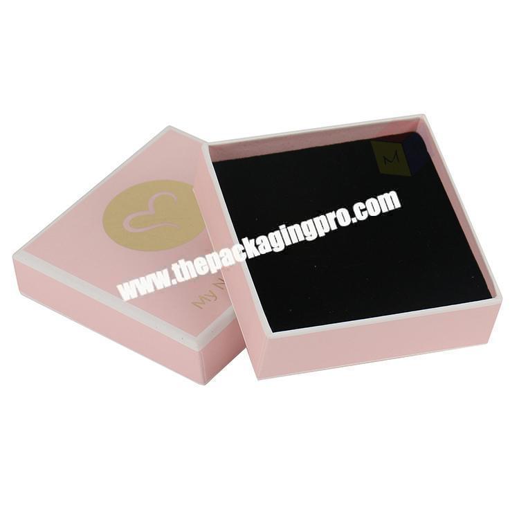 bespoke brand logo pink stud earrings packaging box