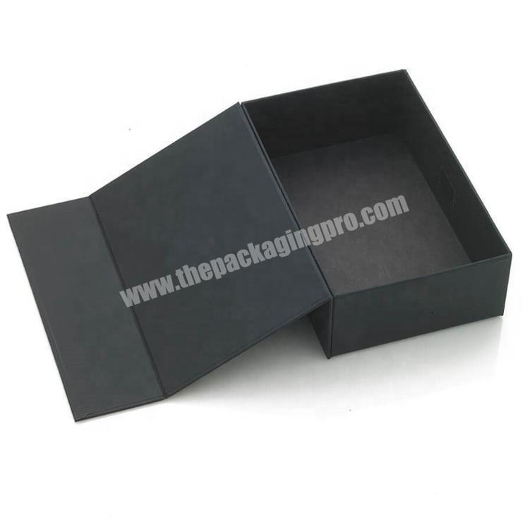 Bespoke Custom Flap Black Lid Retail Products Packaging Cardboard Magnetic Closure Gift Box