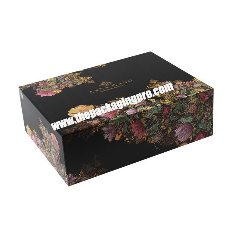 bespoke luxury gold stamping black clothing packaging box