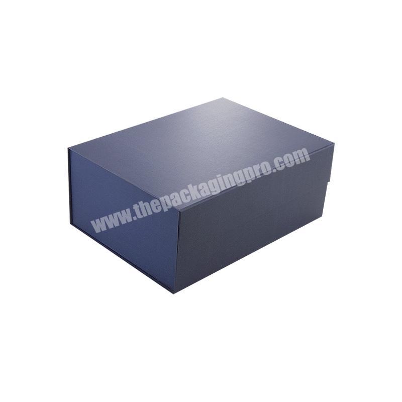 Bespoke printing big navy blue magnetic closing front hamper gift box