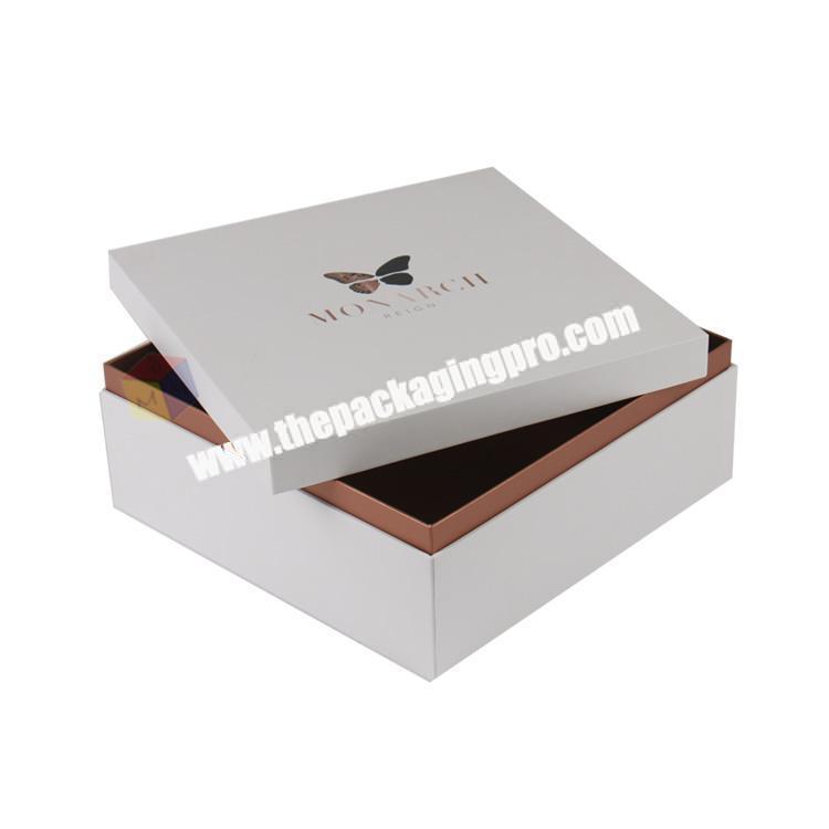 bespoke square rigid cardboard gift box for garment packaging