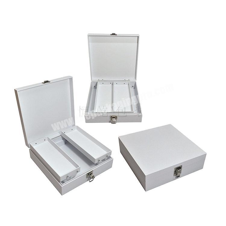 Best price luxury magnetic white  pro table jewelry box with logo wooden box for jewelry