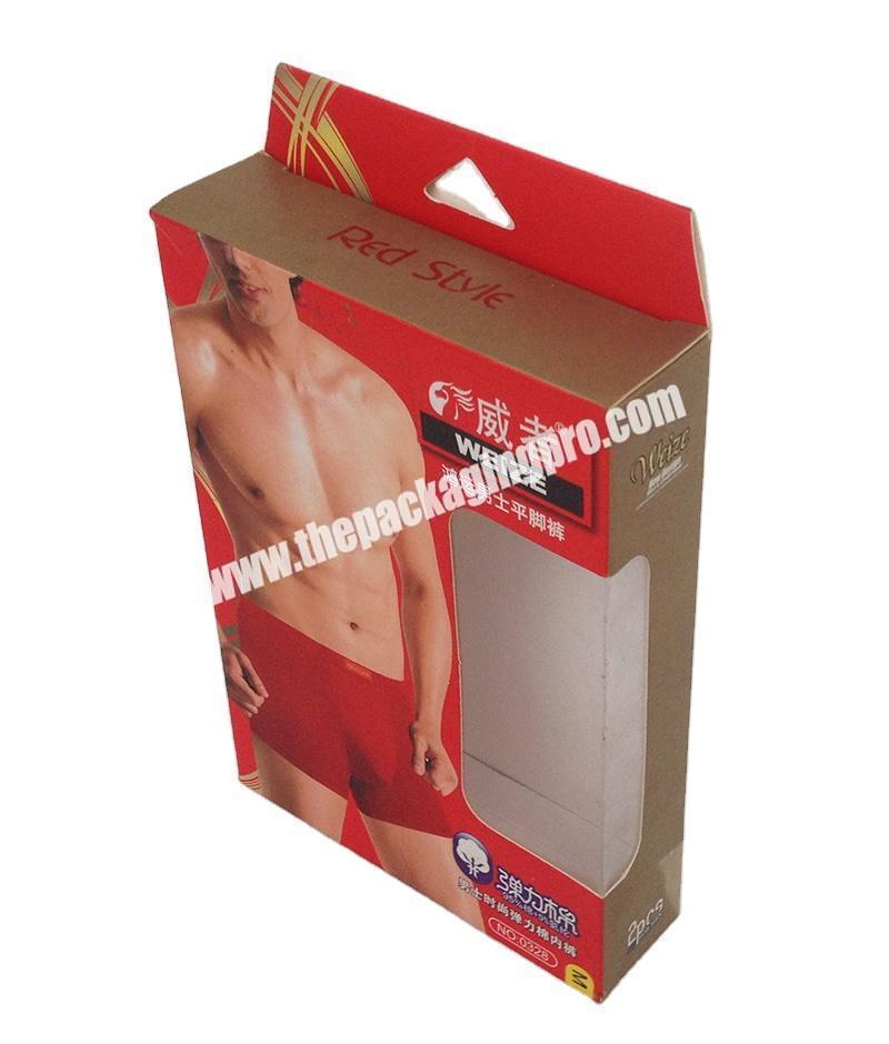 Best price Mens underwear packaging boxes with clear window