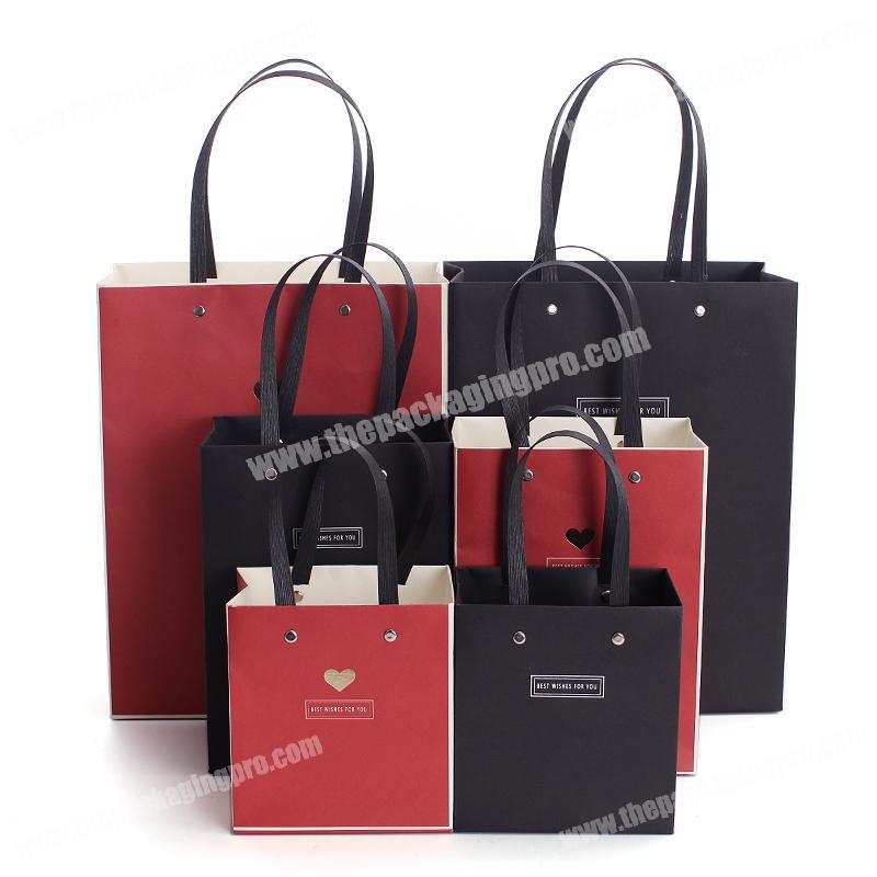 Best prices custom design Chinese valentine's day gift bag durable recycled colorful paper gift bag