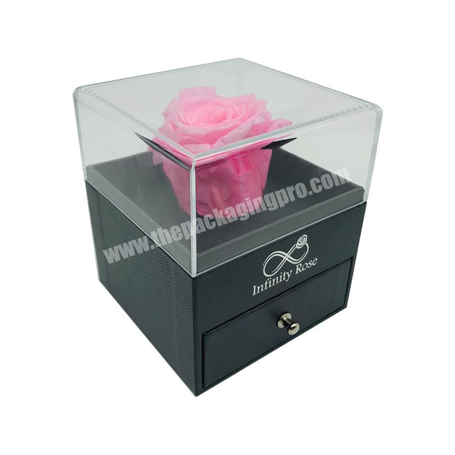 Best quality hot selling acrylic flower box jewelry box
