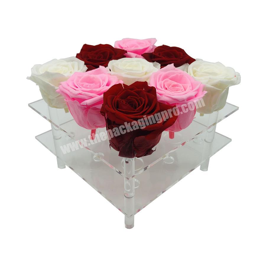 best quality top sell clear acrylic flowers box