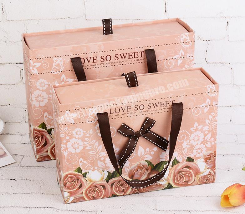 Best selling elegant portable pink drawer gift box