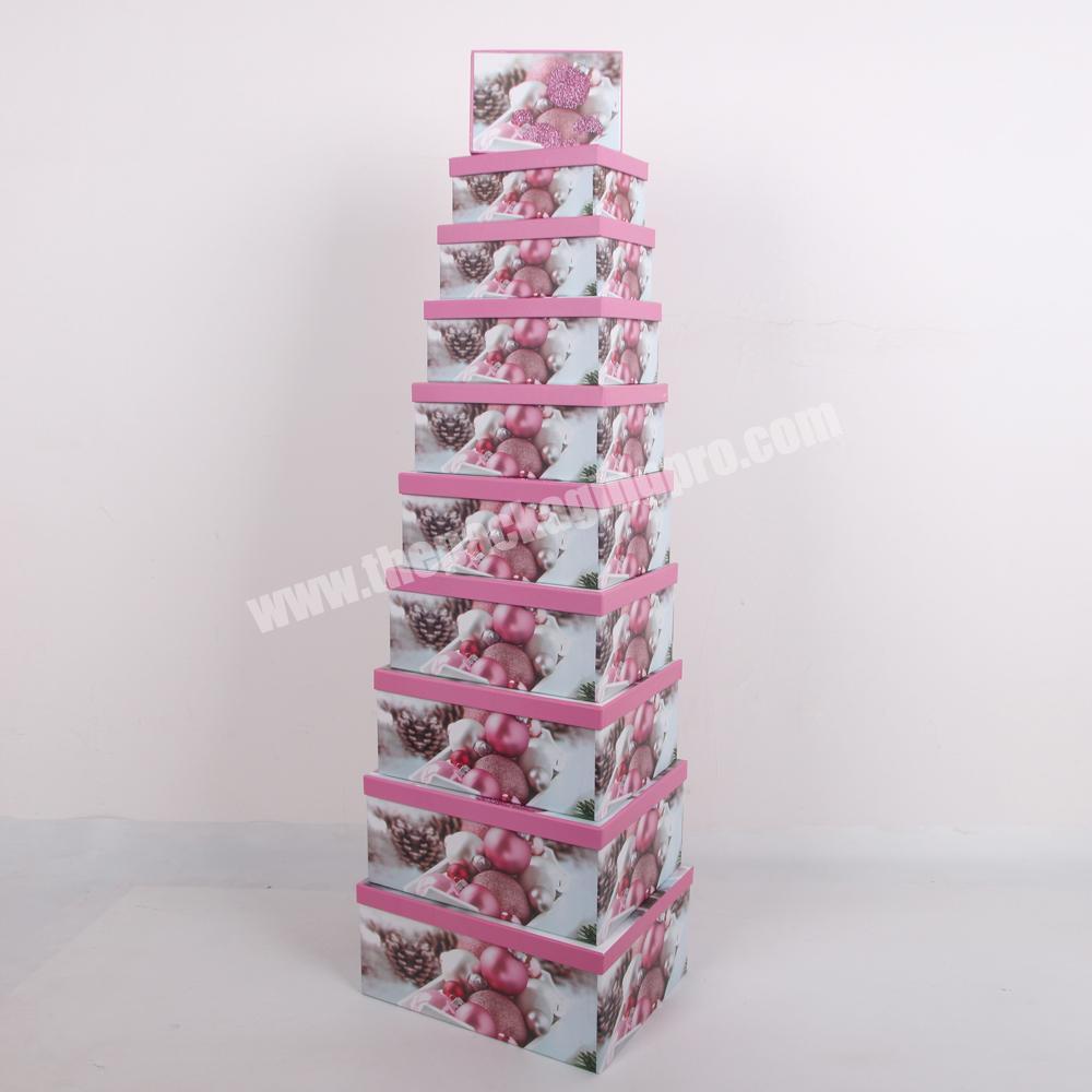 Best Selling Products Christmas Pattern Rectangular Gift Box Printing Paper Box