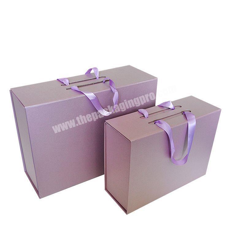 Best Welcome Portable Gloss Lamination Beauty Products High Quality Folding Wedding Gown Gift Packing Box with Handle
