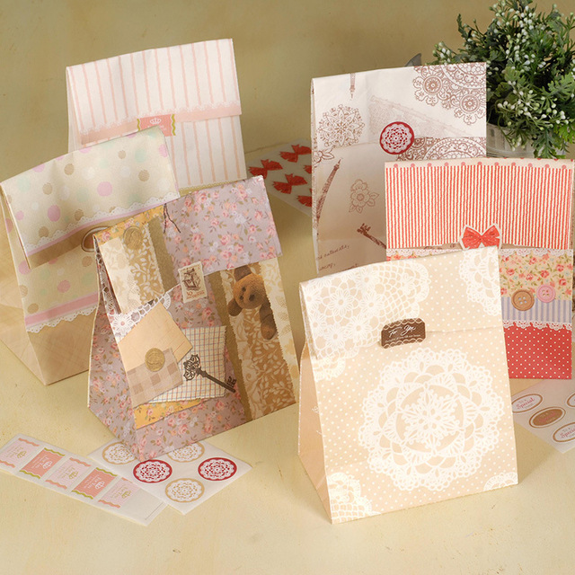 big size 36pcs paper bag lace and elegant gift packaging birthday party candy holding
