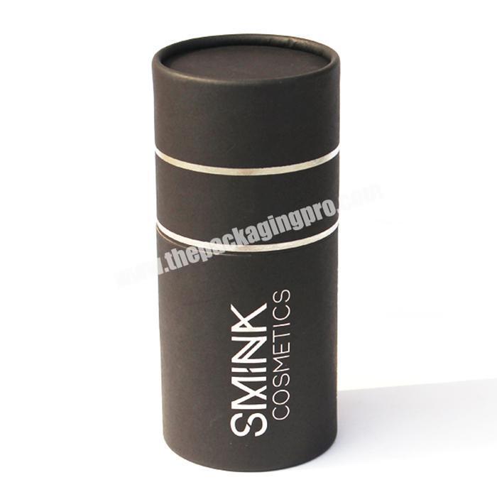Biodegradable black cardboard tube cardboard paper tubes wrapping paper tube with silver foil logo