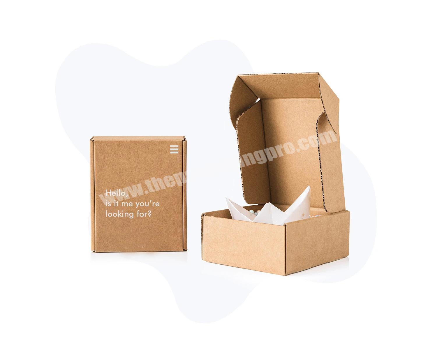 Biodegradable brown corrugated clothing shipping packaging kraft paper box package