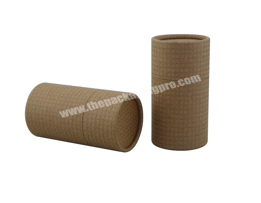Biodegradable brown kraft round box cylinder tube packaging for T-shirtclothes packaging paper tube