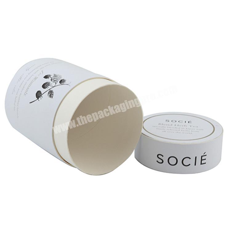 biodegradable food grade paper tube white round cylinder packaging gift box