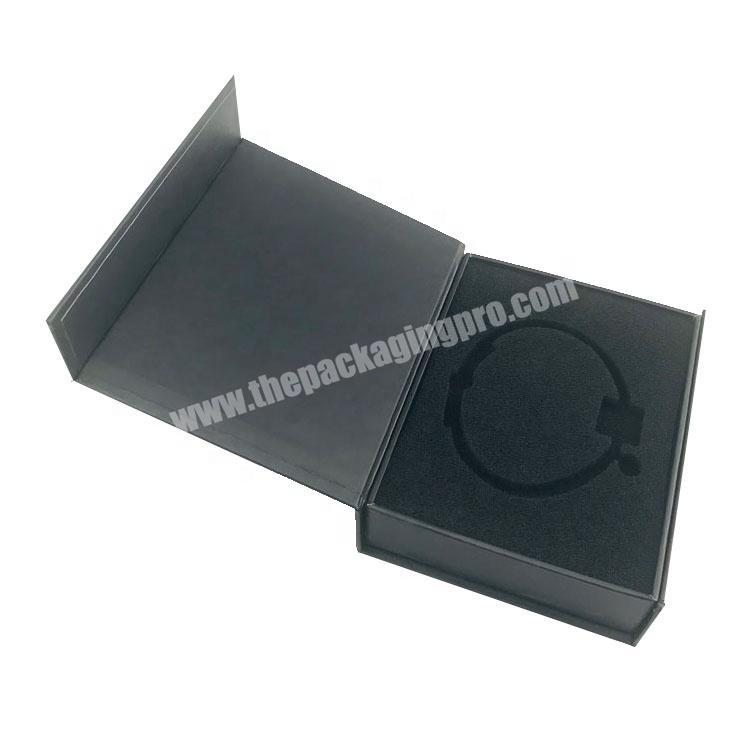 black book shape magnetic flap top matte bangle box with removable soft foam inlay
