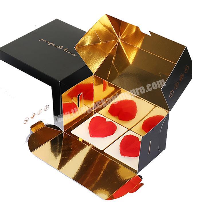 black boxes for cup cakes dessert box paper  packaging design for cake