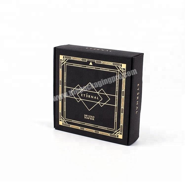 Black Card Paper Custom logo foldable soap packaging gift box