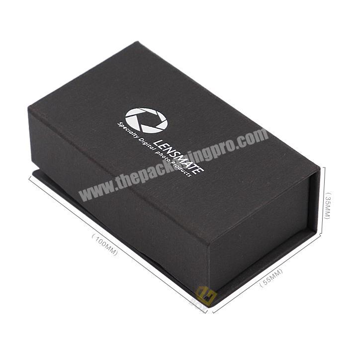 Black cardboard Foldable Magnetic Custom Packing Gift Flip box