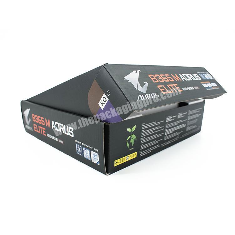 Black Color Corrugated Shipping Box Packaging for computer accessories